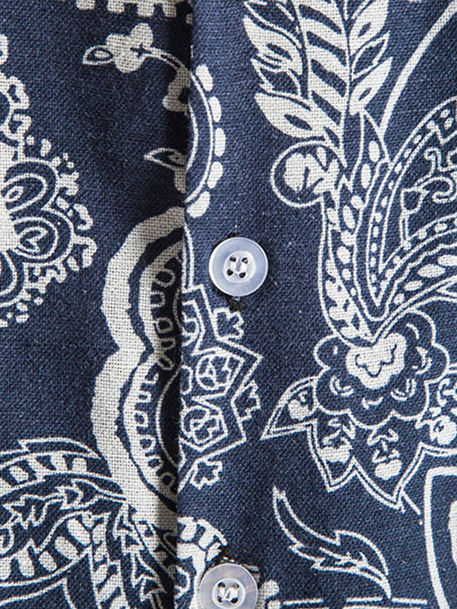 Chemise à manches courtes à imprimé floral pour hommes