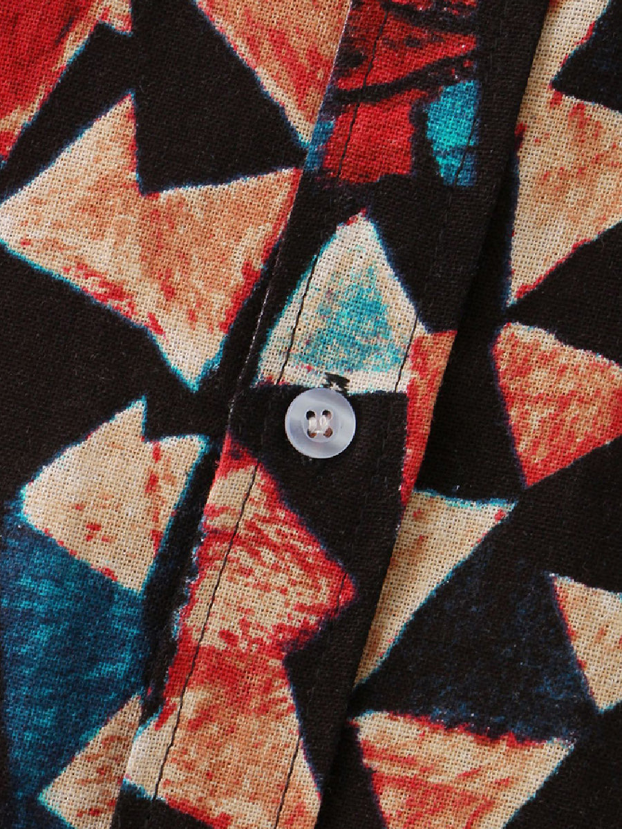 Men's Triangle Print short sleeve shirt