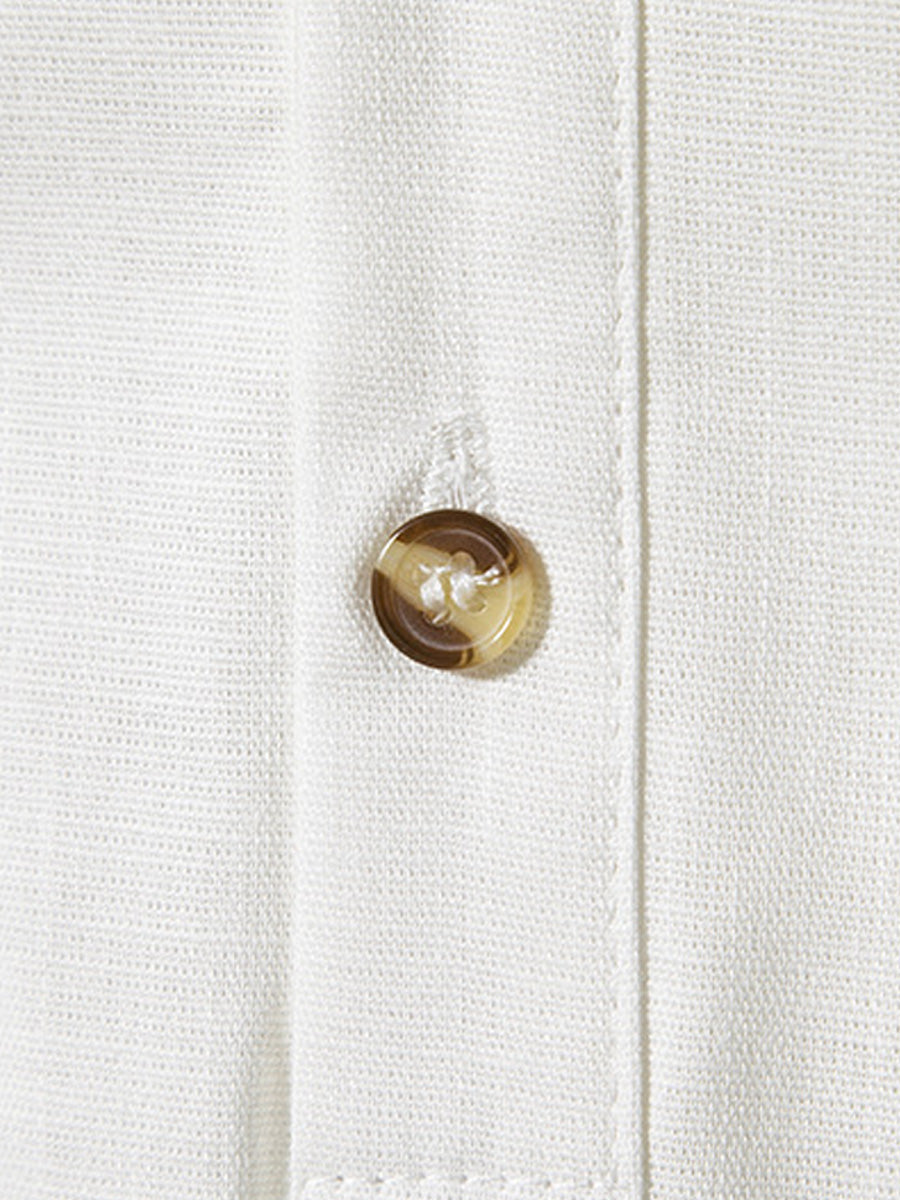 Camicia da uomo a maniche corte in lino tinta unita