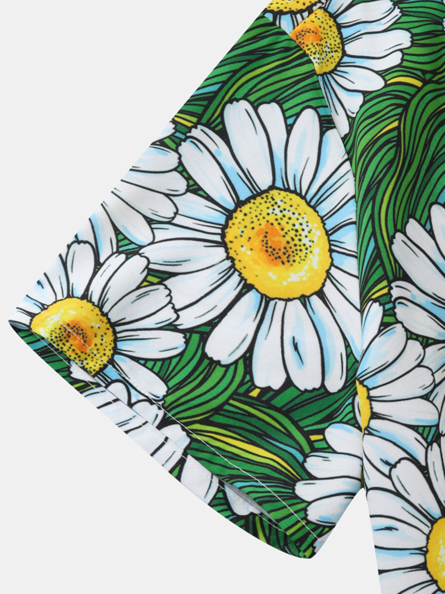 Camicia a maniche corte floreale da uomo