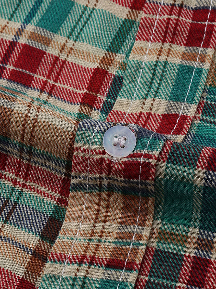 Men's Checkered Print short sleeve shirt