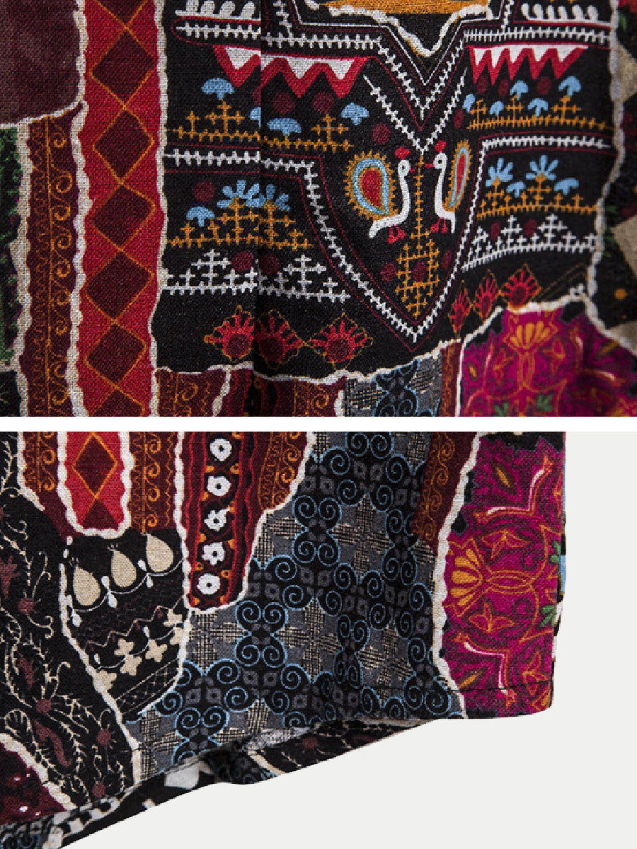 Men's Ethnic Print short sleeve shirt