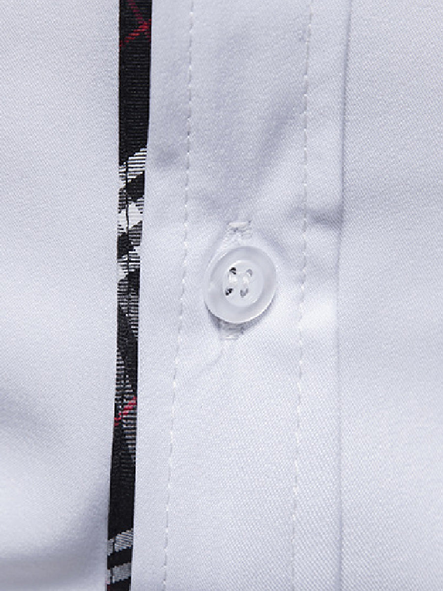 Chemise manches longues patchwork à carreaux pour homme