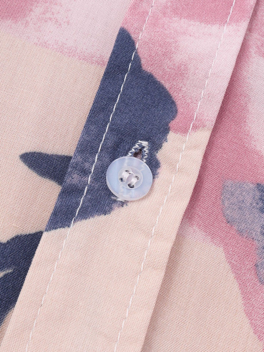 Camicia da uomo a maniche corte con stampa floreale