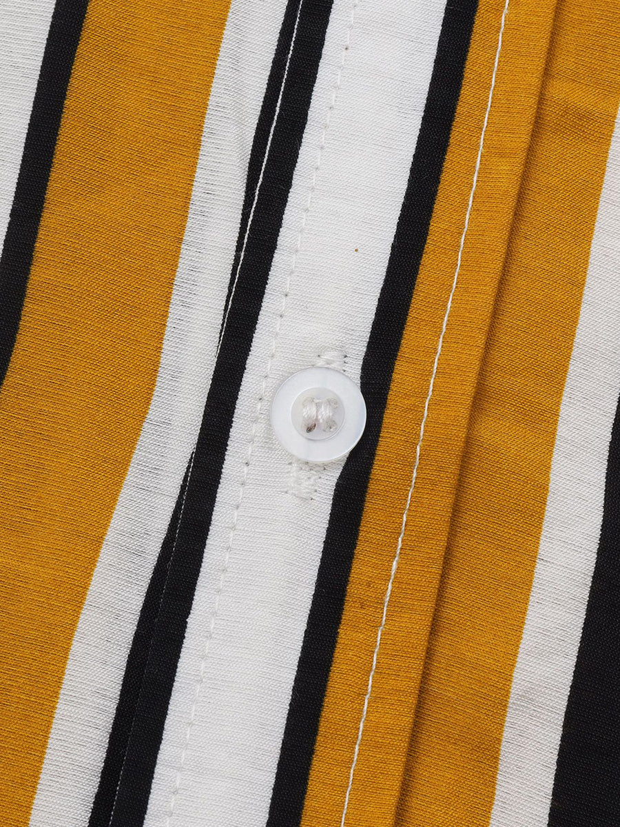 Chemise à manches courtes à imprimé vertical pour homme