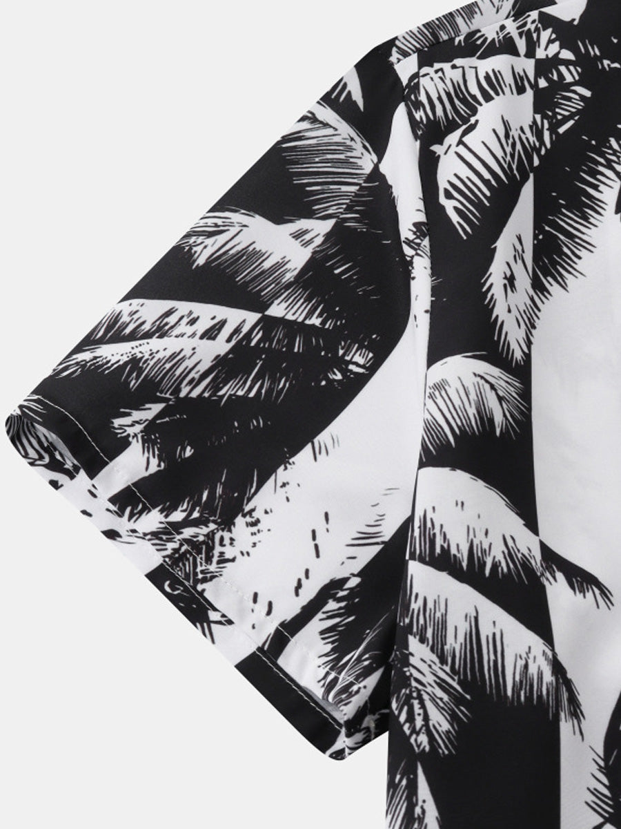 Chemise à manches courtes à imprimé de vacances pour hommes