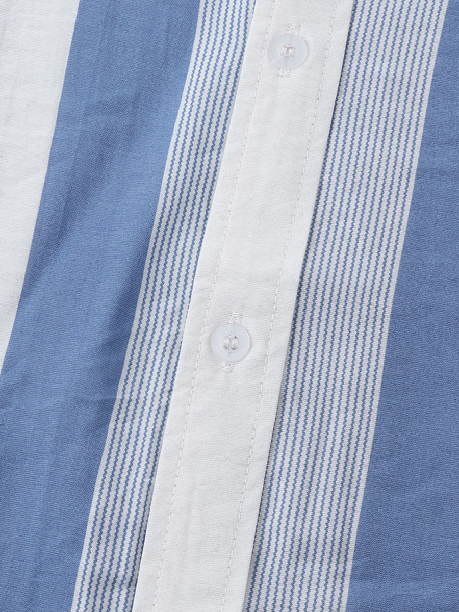 Chemise à manches courtes à imprimé vertical pour homme