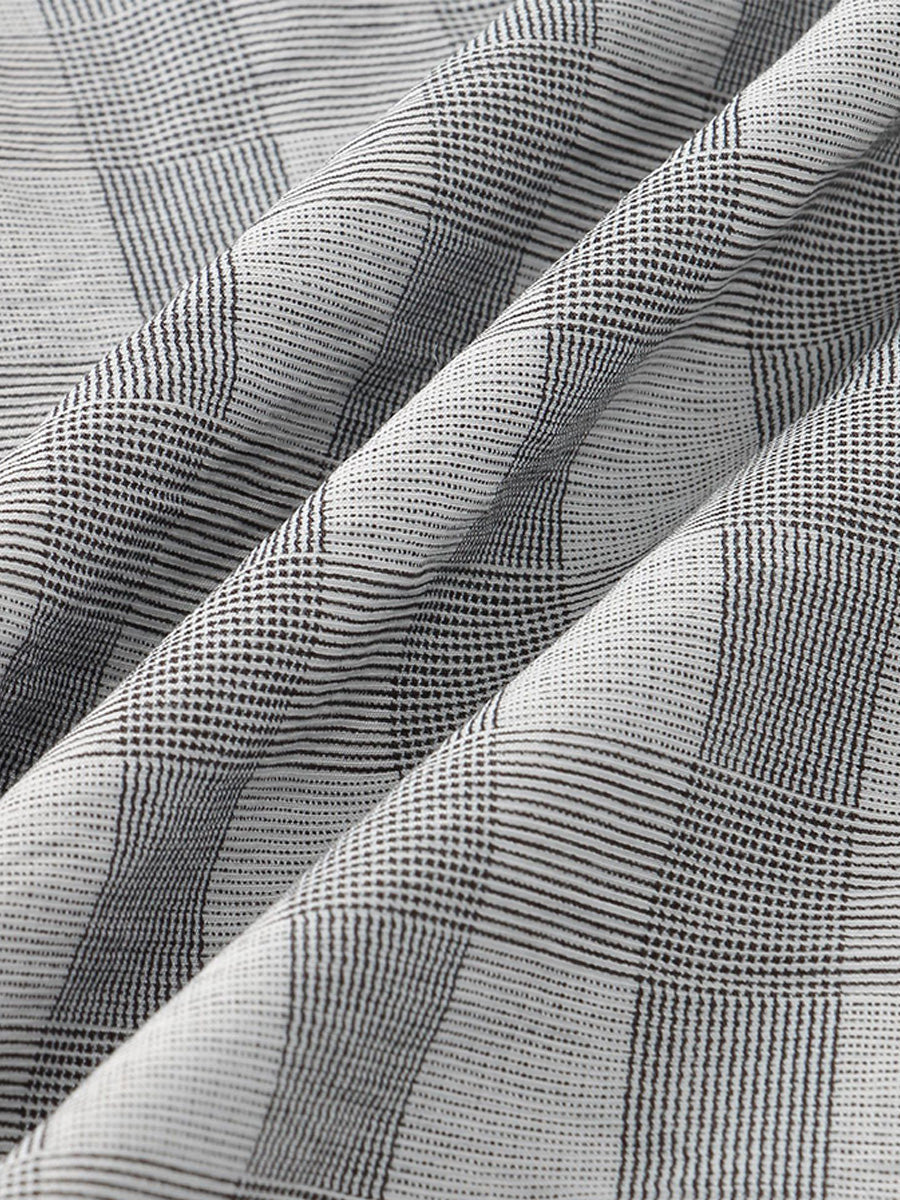 Camicia a maniche corte casual scozzese da uomo