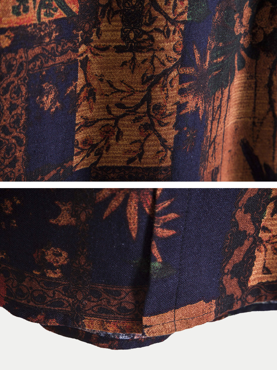 Men's Floral square short sleeve shirt