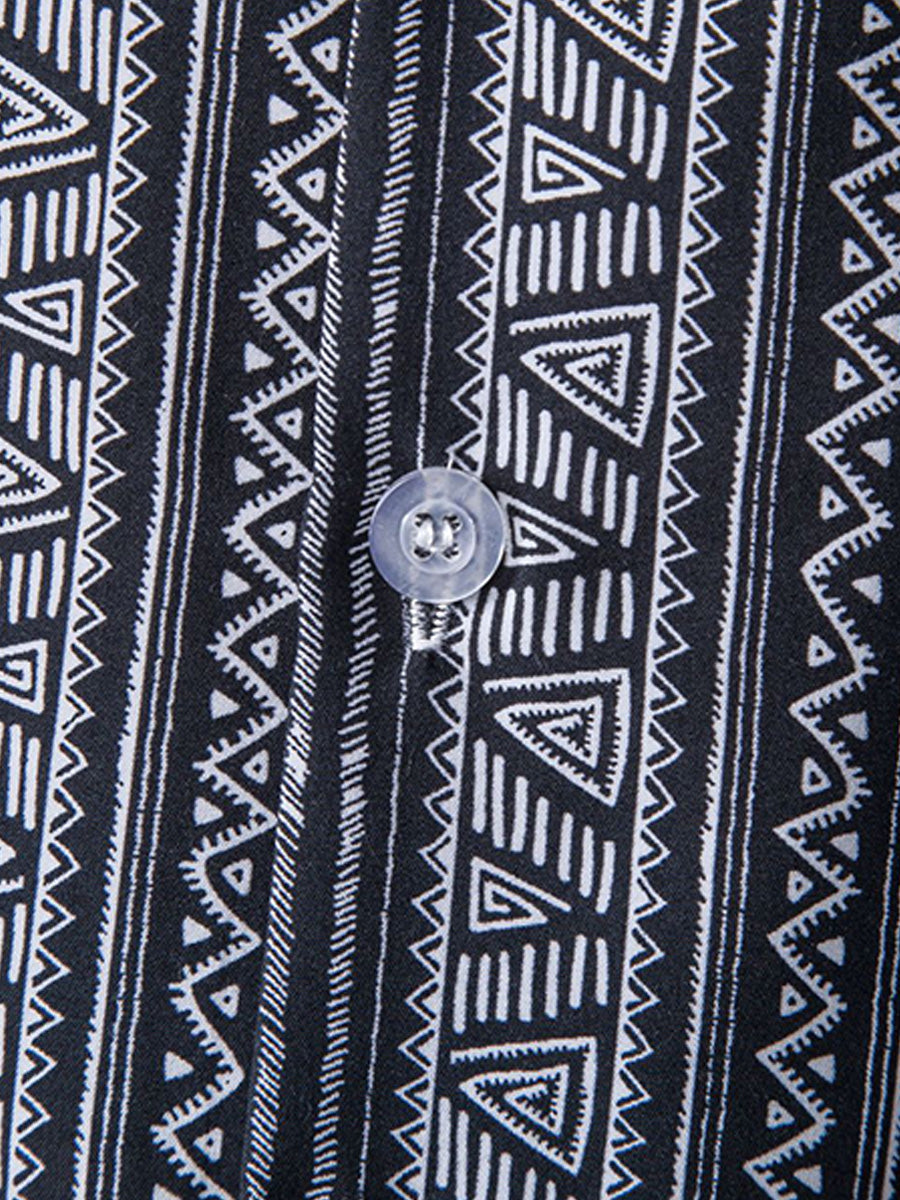 Chemise à manches courtes à imprimé vertical pour homme