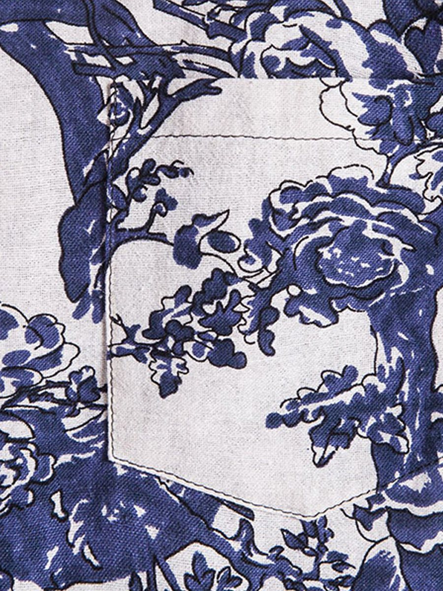 Chemise homme manches courtes imprimé branches