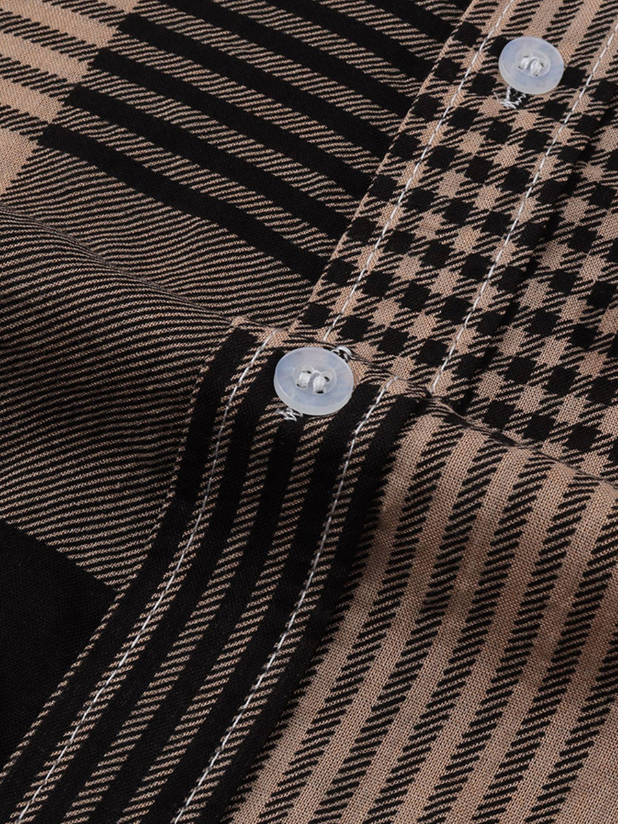 Chemise à manches courtes à carreaux pour hommes