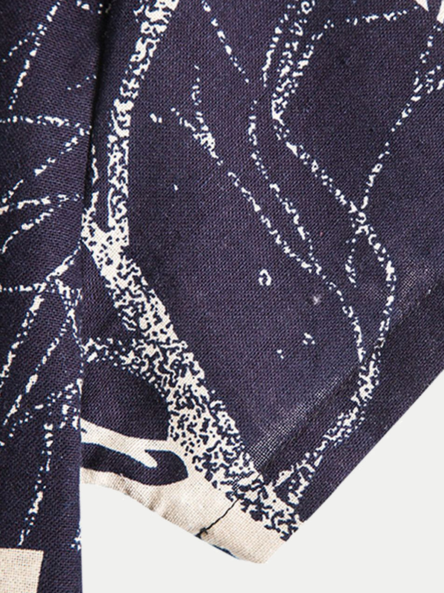 Chemise homme manches courtes imprimé branches