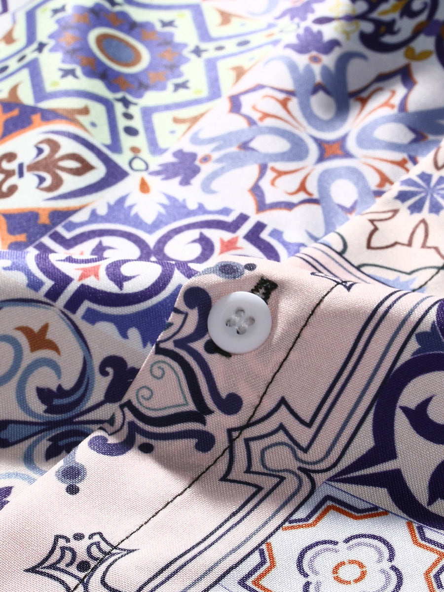 Men's Floral Print short sleeve shirt
