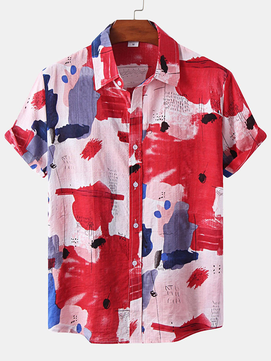Camicia casual da uomo a maniche corte per le vacanze