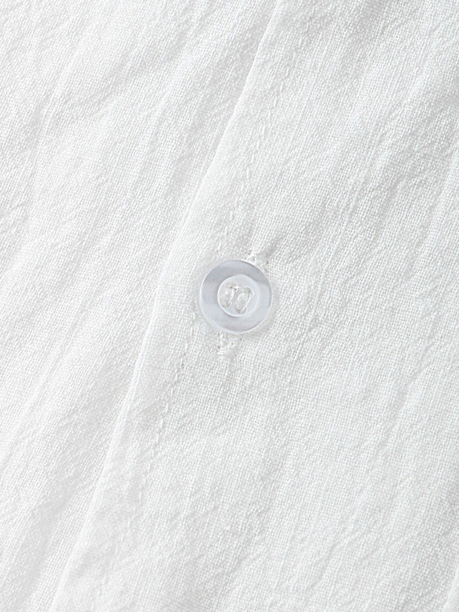 Camicia da uomo a maniche corte in cotone tinta unita