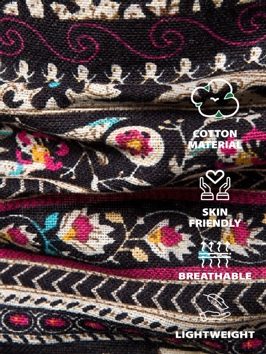 Men's Ethnic style floral short sleeve shirt