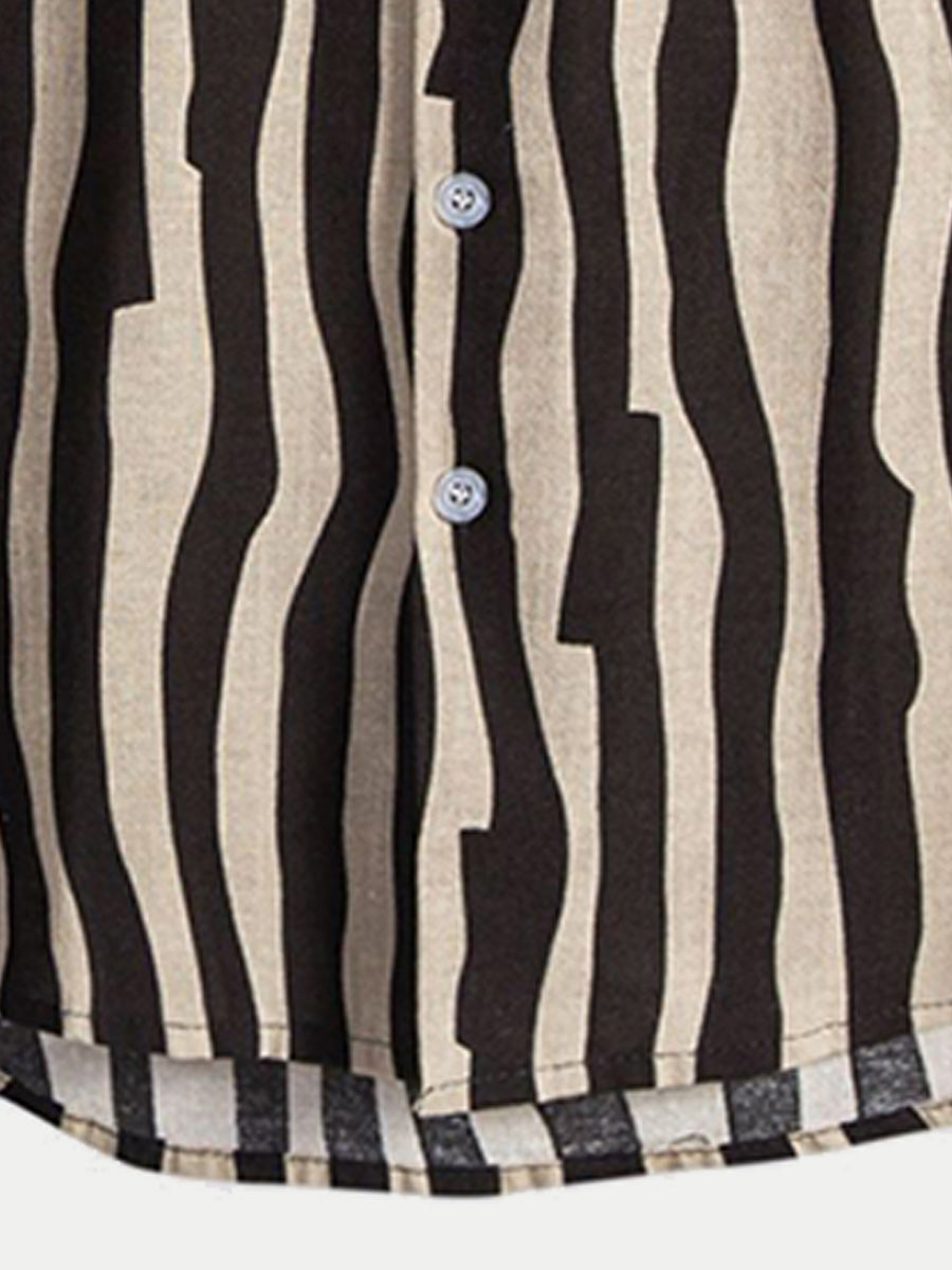 Camicia da uomo a maniche corte con motivo Ripple