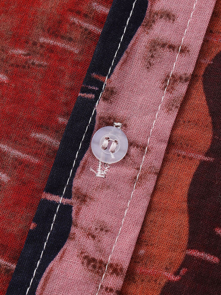Camicia da uomo a maniche corte con stampa verticale