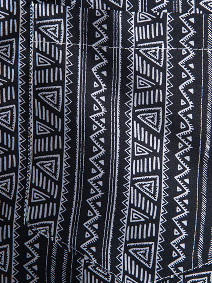 Chemise à manches courtes à imprimé vertical pour homme