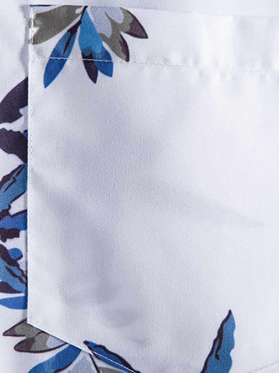 Chemise à manches courtes à imprimé floral pour hommes