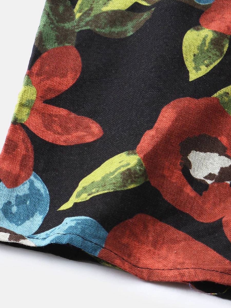 Men's Floral Print short sleeve shirt