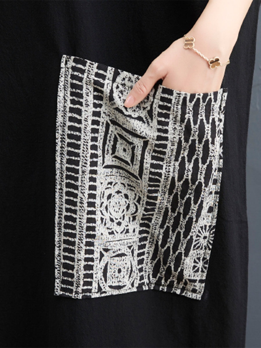 Vintage color matching Loose Dress
