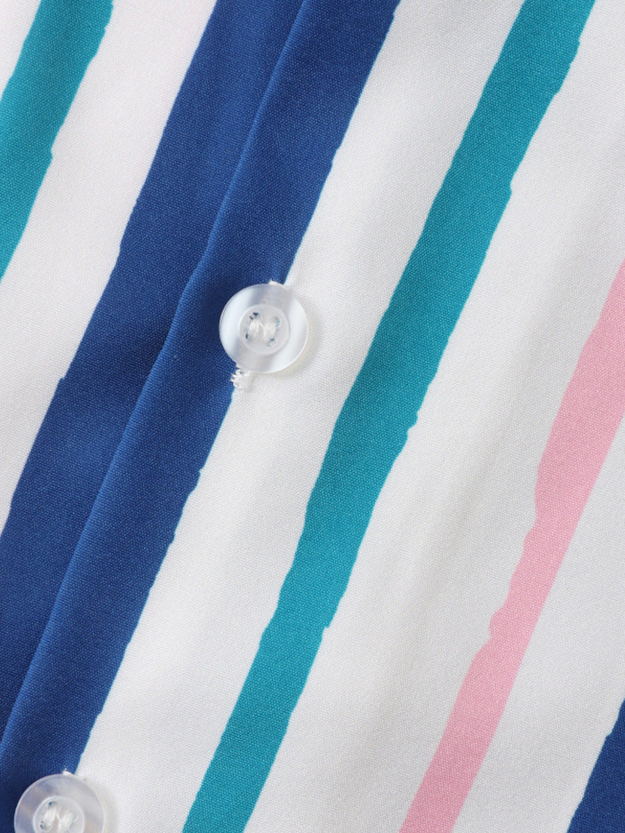 Chemise à manches courtes à imprimé vertical pour homme