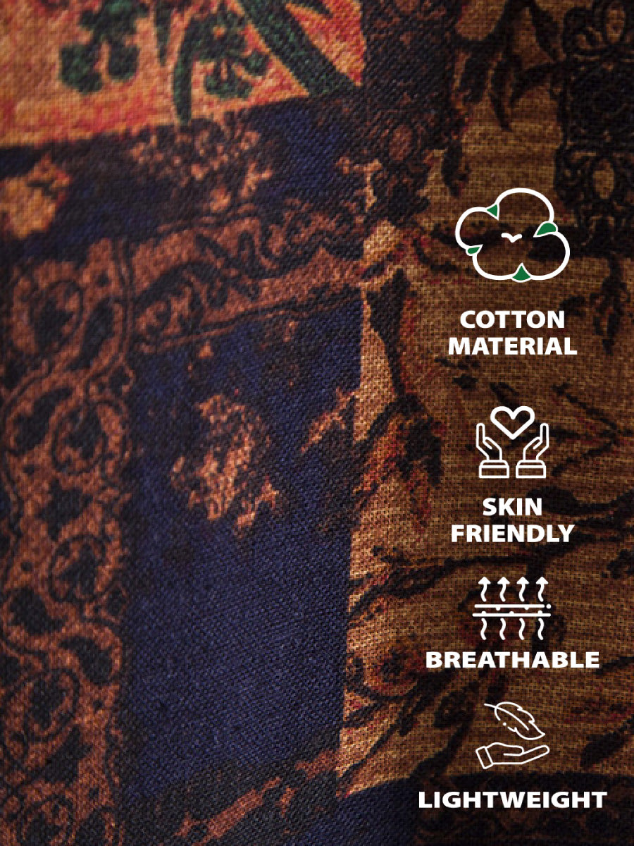 Men's Floral square short sleeve shirt