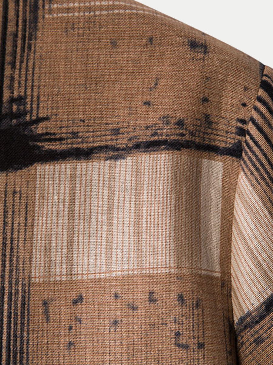 Chemise à manches courtes à carreaux pour hommes