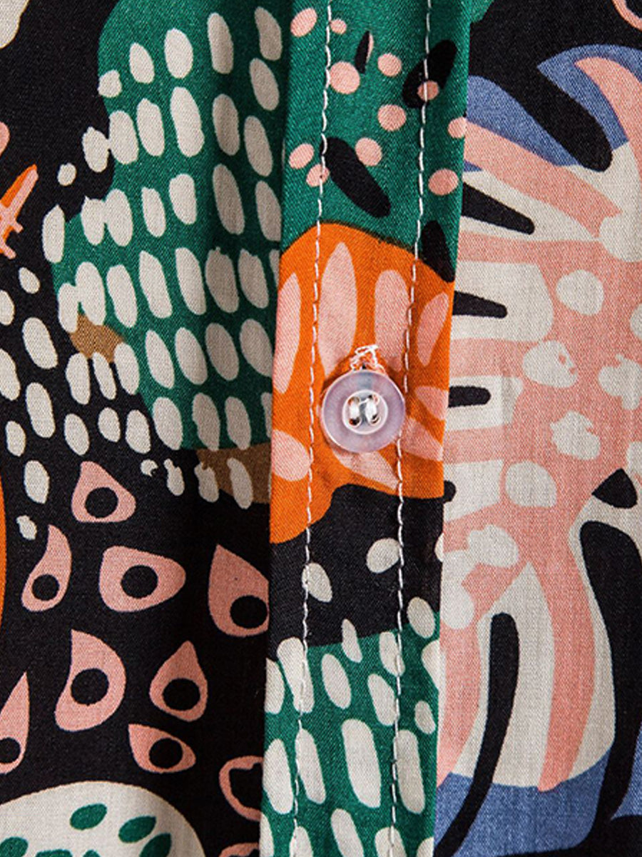 Camicia da uomo a maniche corte con stampa hawaiana