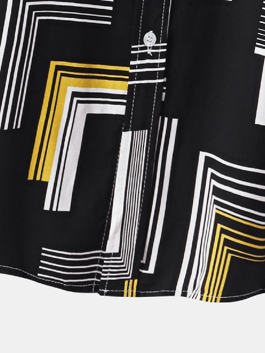 Men's Casual Print short sleeve shirt