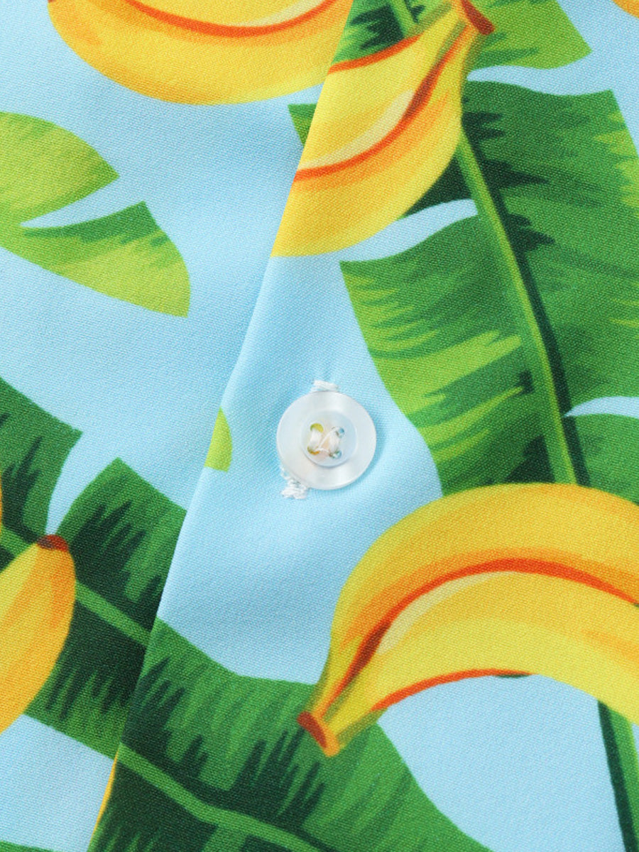 Camicia da uomo a maniche corte con stampa di frutta