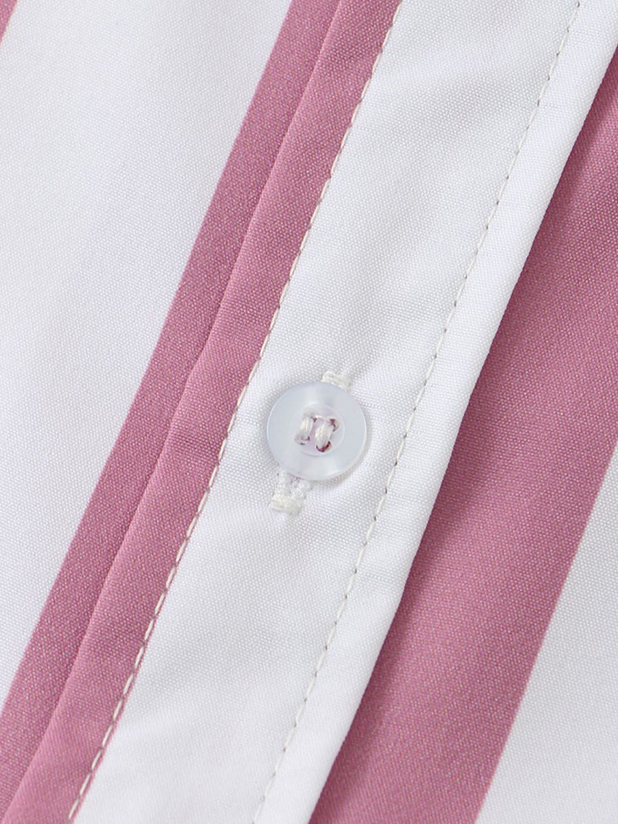 Chemise à manches courtes à imprimé vertical pour homme