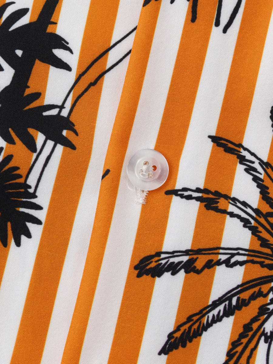 Chemise à manches courtes à imprimé de vacances pour hommes