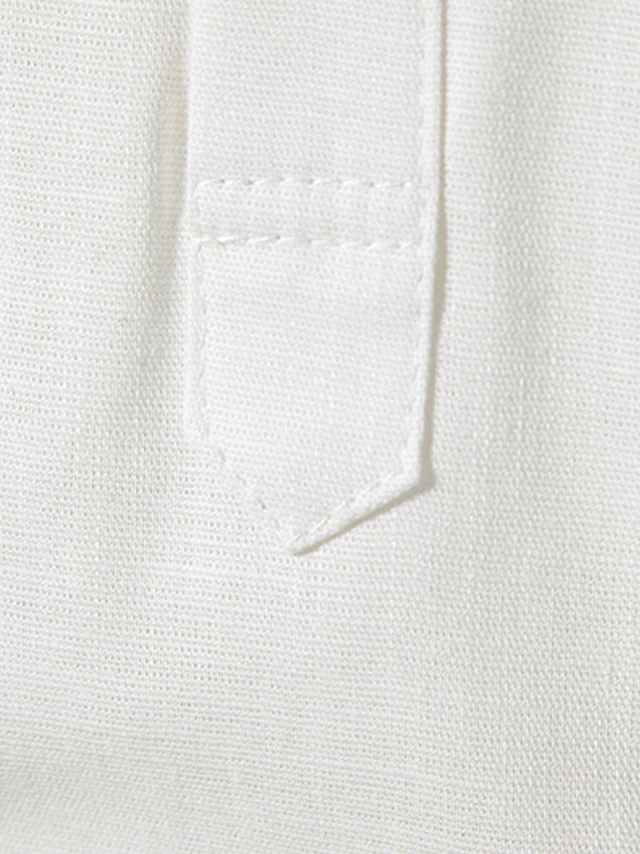 Camicia da uomo a maniche corte in lino tinta unita