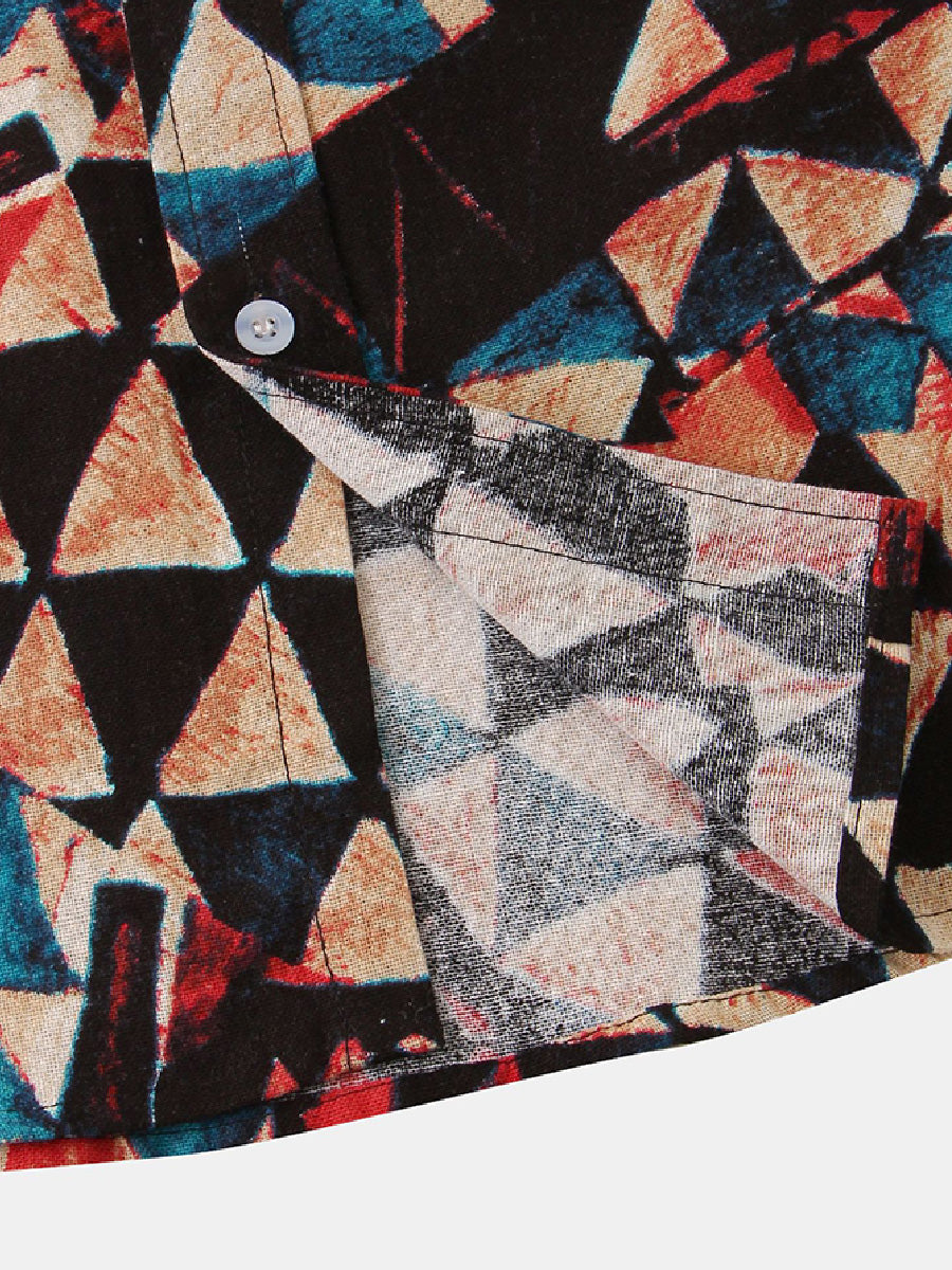 Men's Triangle Print short sleeve shirt