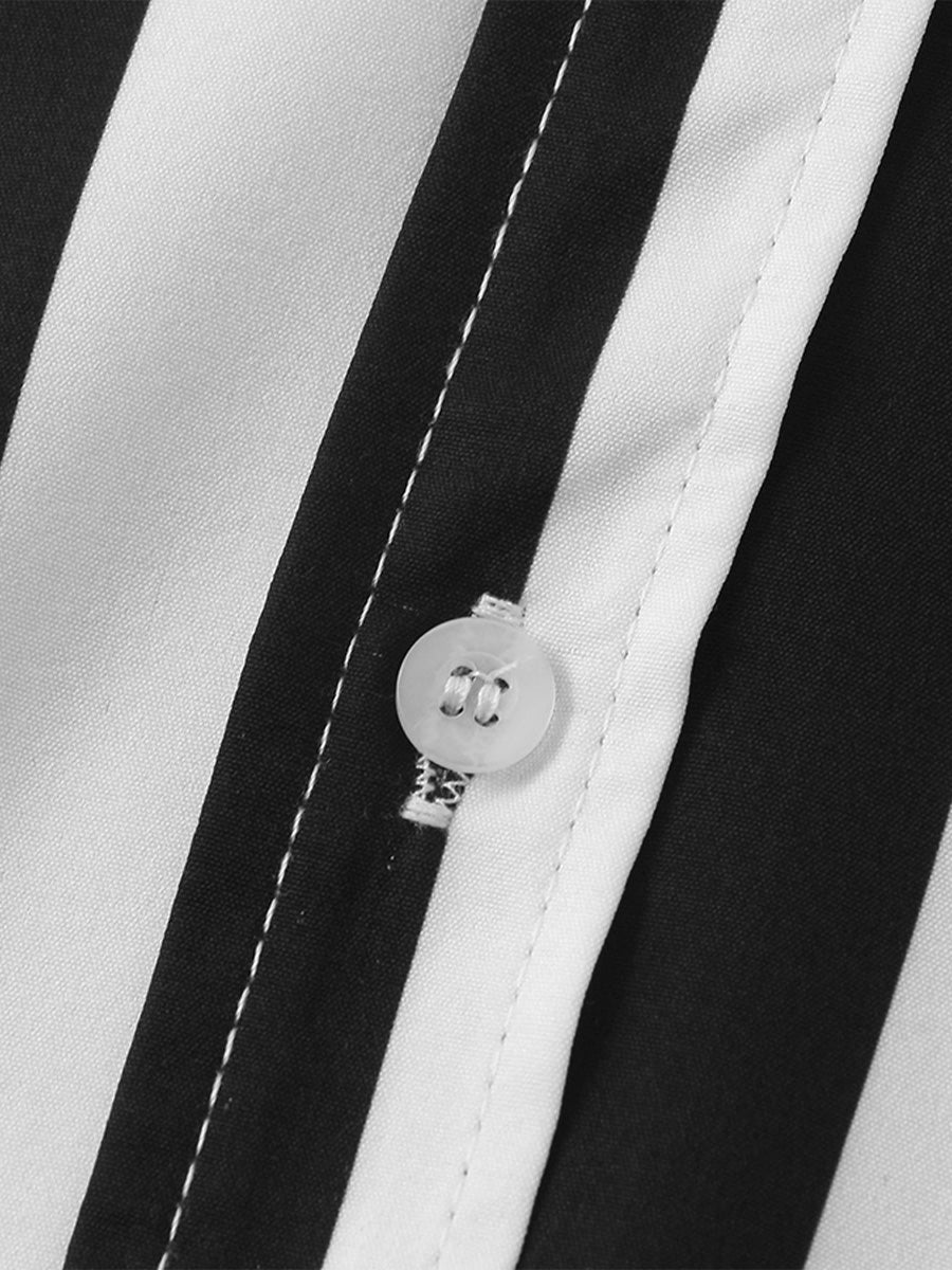 Chemise à manches courtes à imprimé vertical pour homme