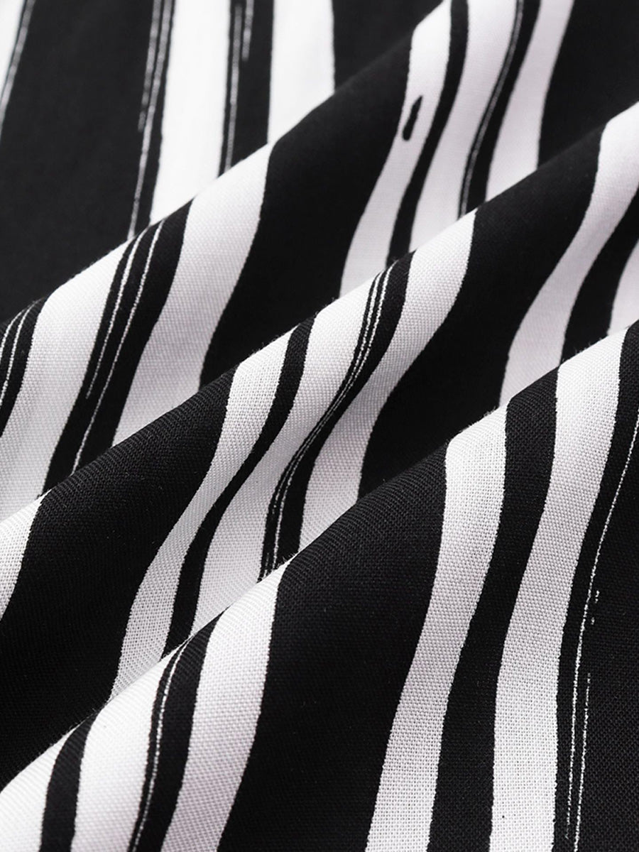 Camicia da uomo a maniche corte con stampa verticale