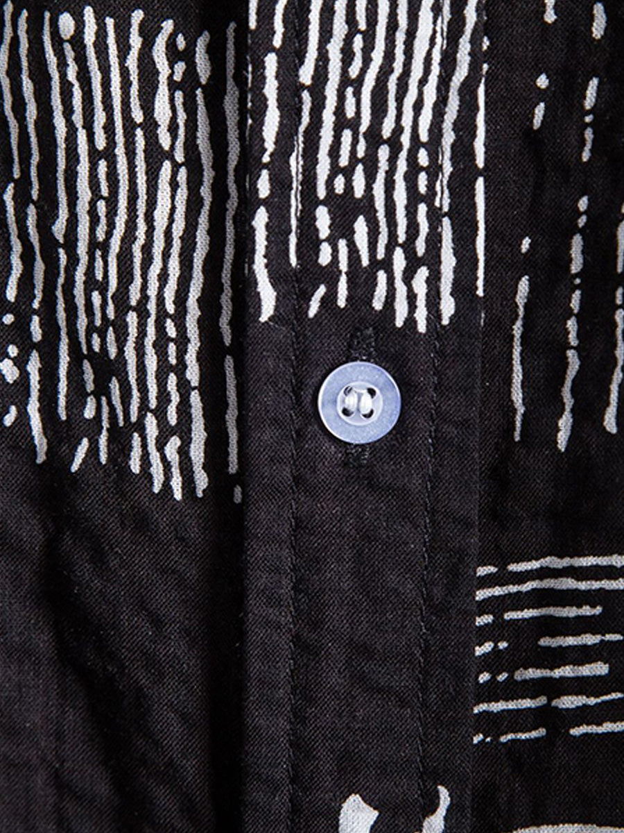 Camicia a maniche corte con stampa casual da uomo