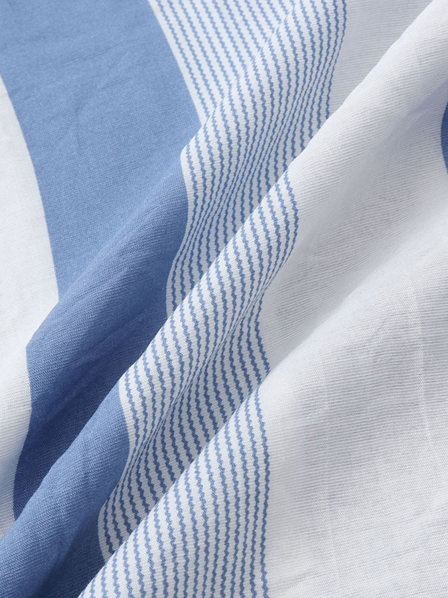 Chemise à manches courtes à imprimé vertical pour homme