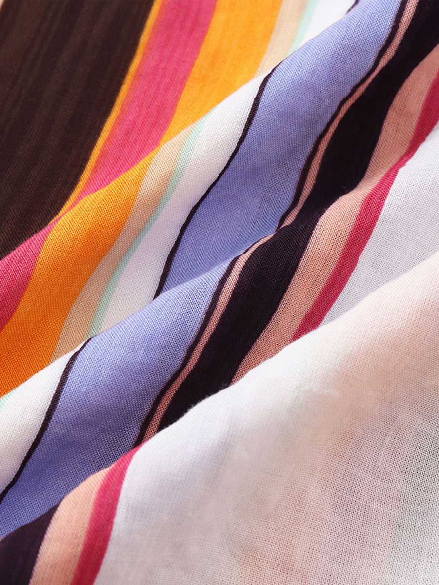 Chemise à manches courtes à imprimé vertical pour homme