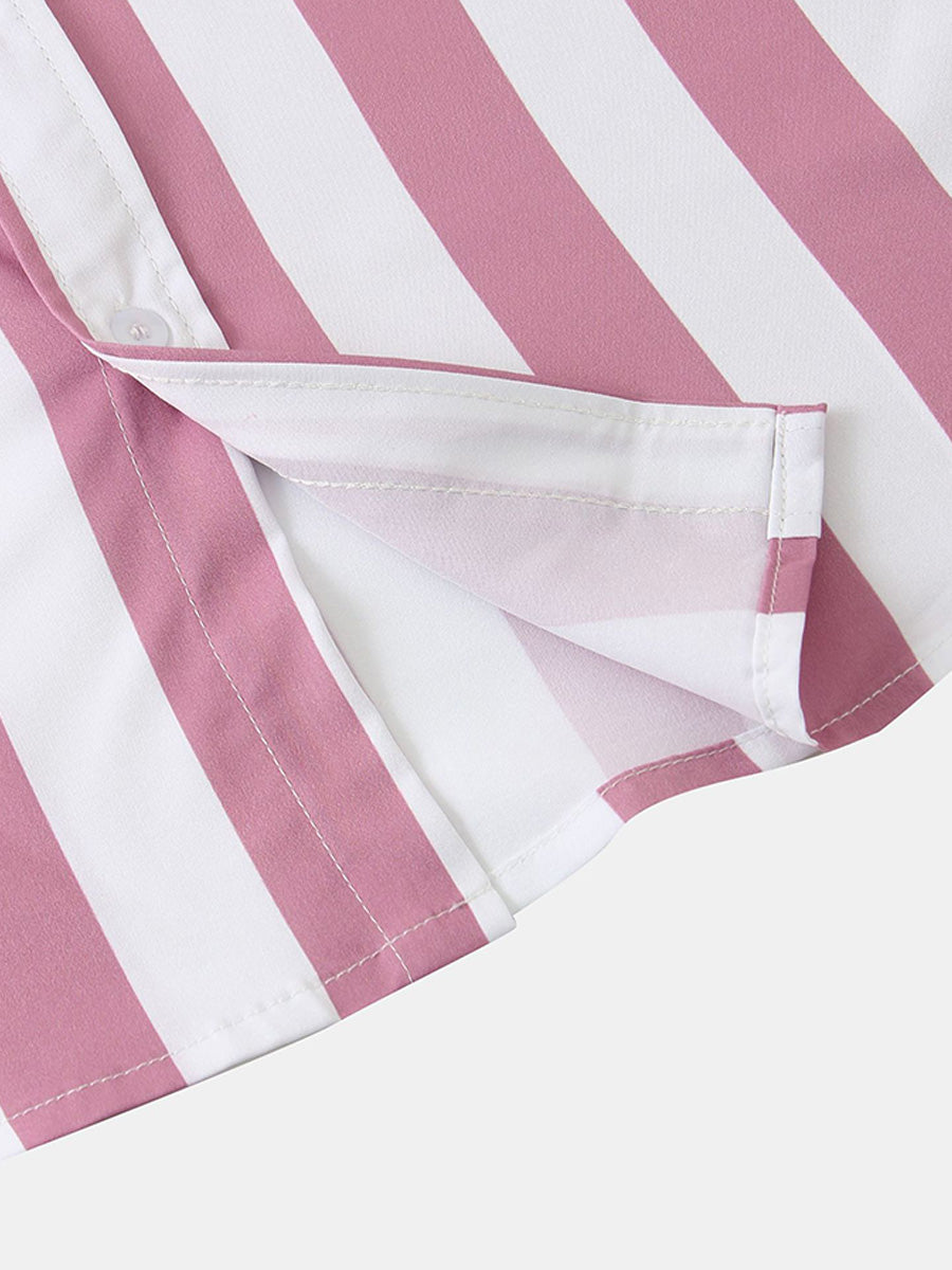 Chemise à manches courtes à imprimé vertical pour homme