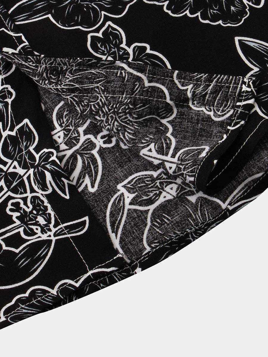 Chemise à manches courtes à fleurs pour hommes