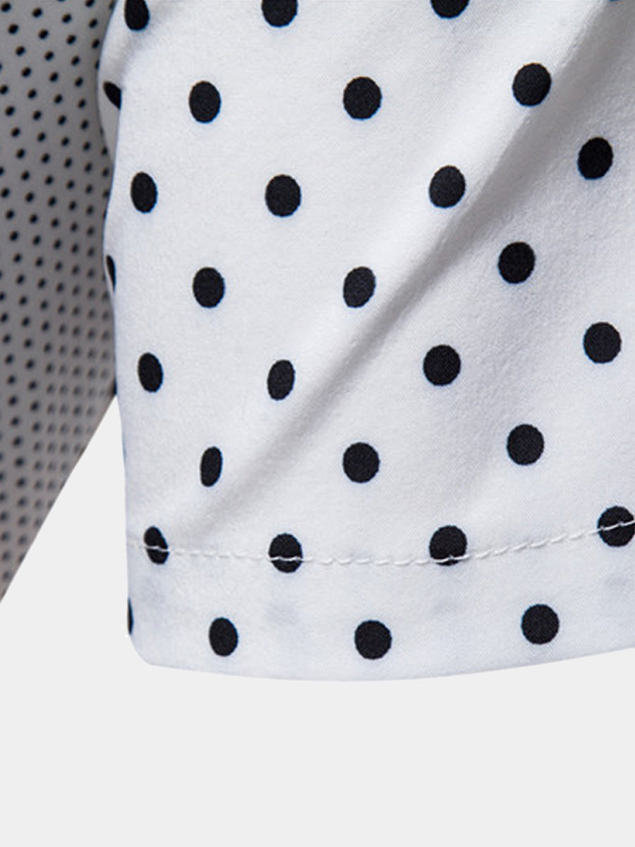 Chemise homme manches courtes imprimé pois