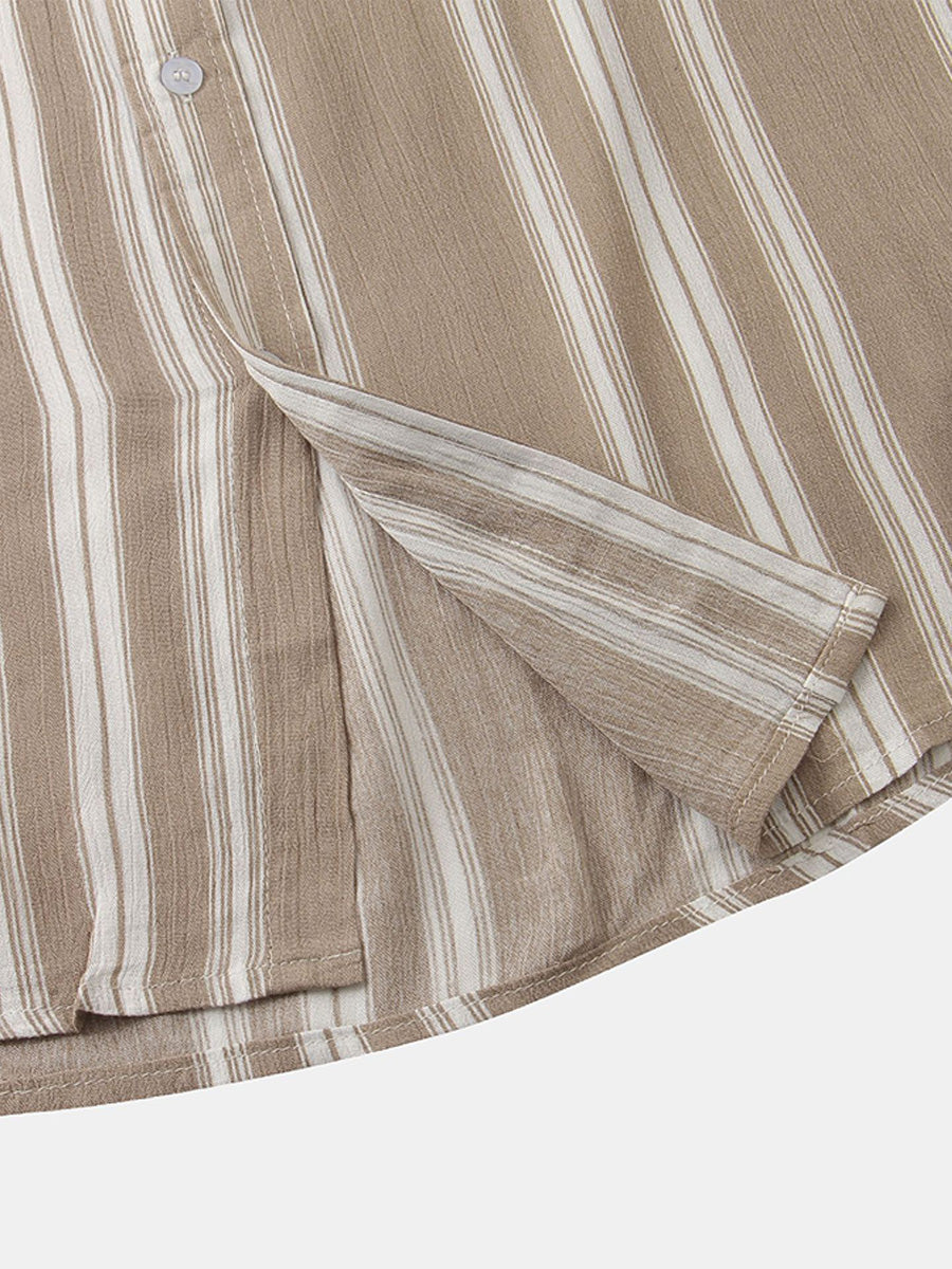 Camicia da uomo a maniche corte con stampa verticale
