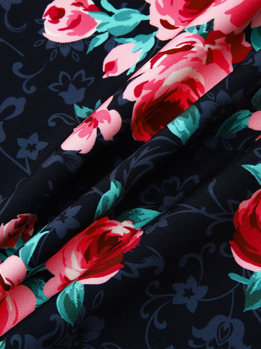 Chemise à manches courtes à imprimé floral pour hommes