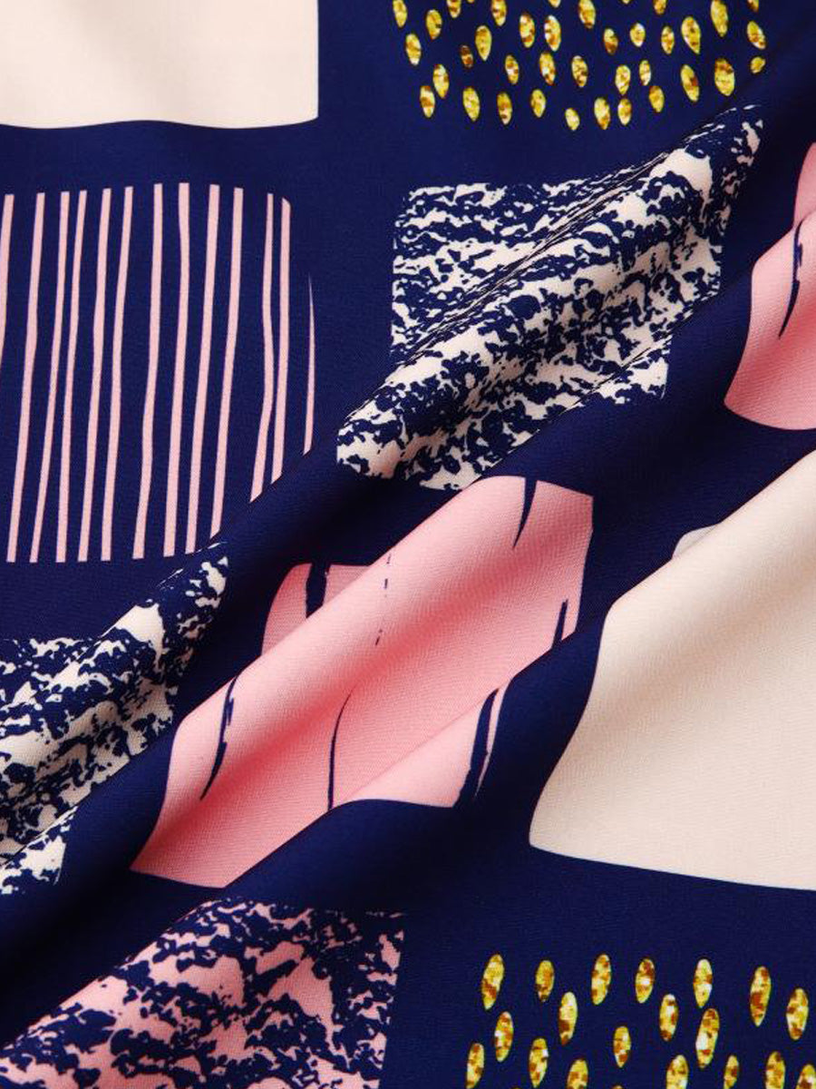 Chemise à manches courtes à imprimé carré pour homme