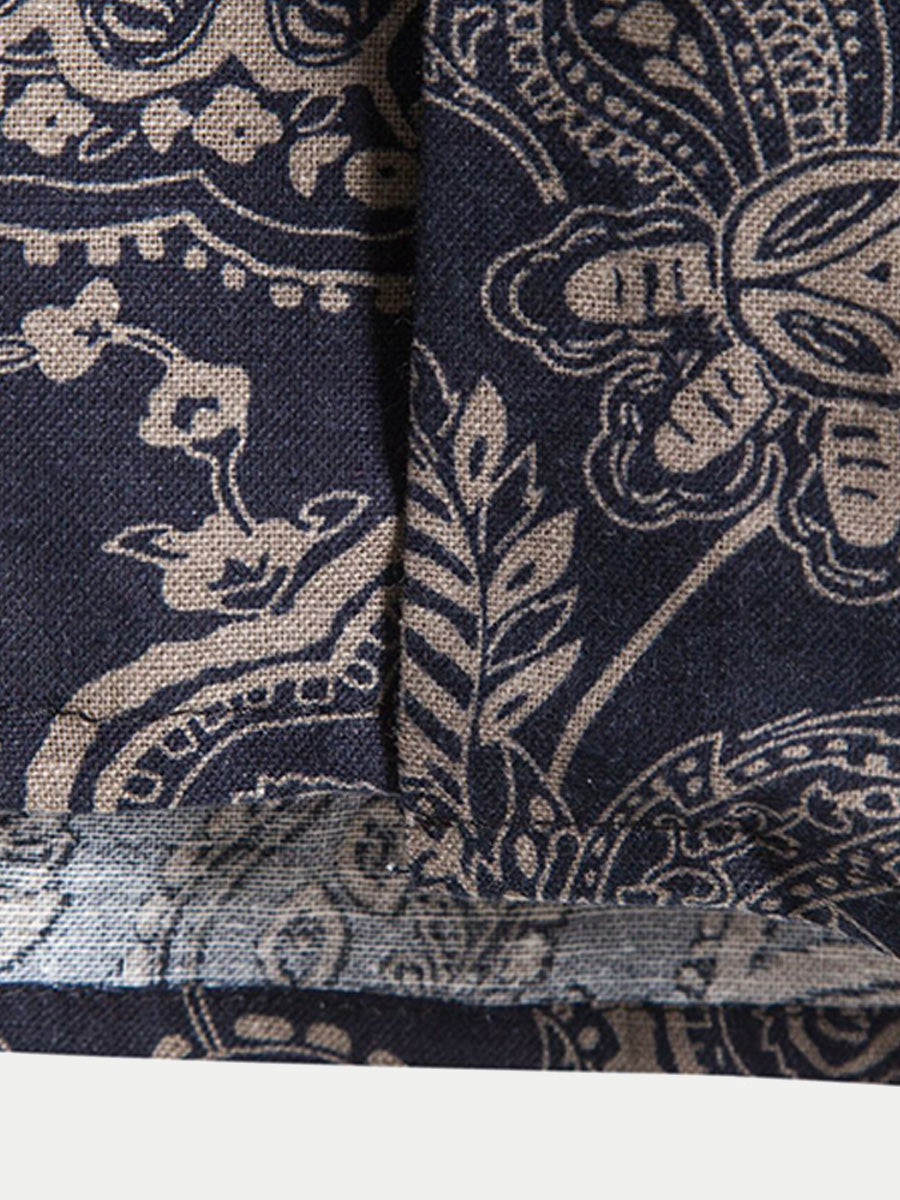 Camicia da uomo a maniche corte con stampa floreale