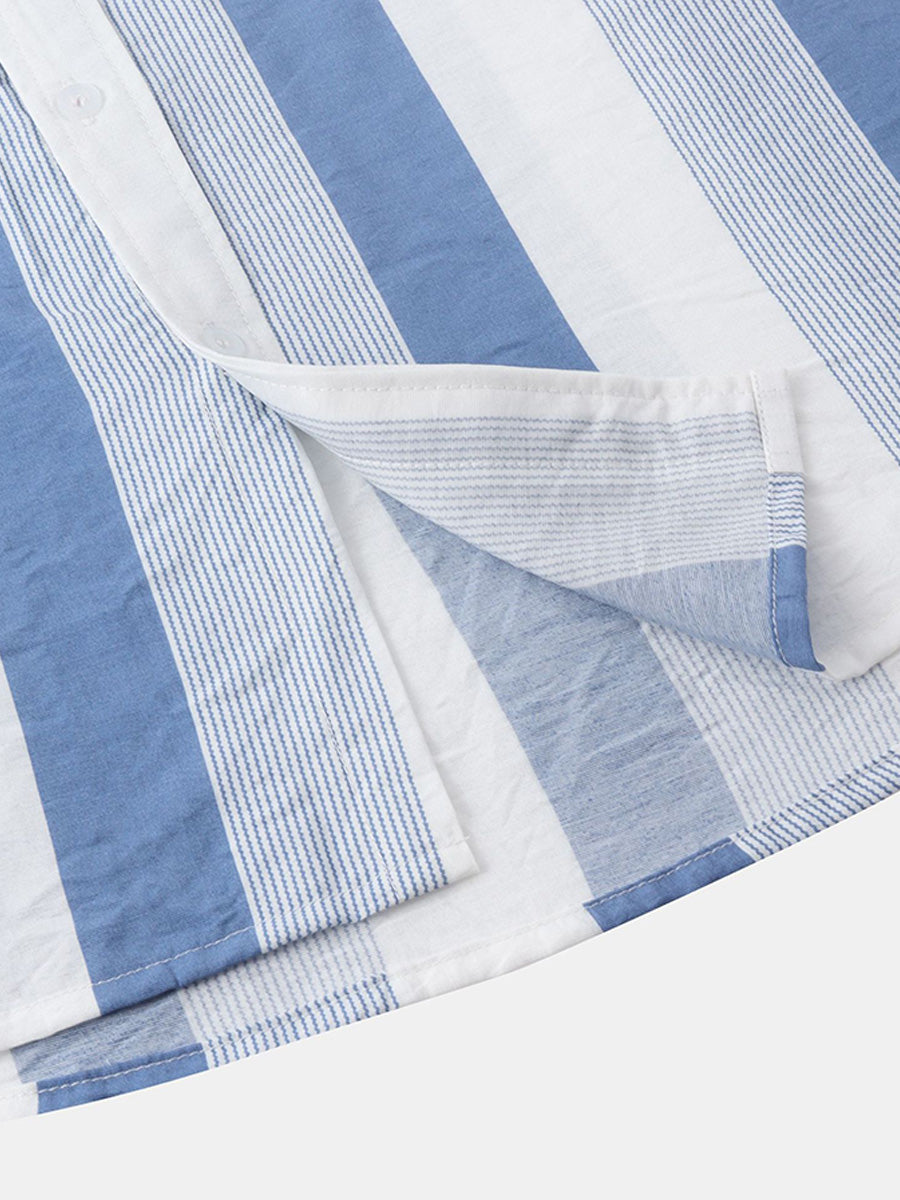 Chemise à manches courtes à imprimé vertical pour homme